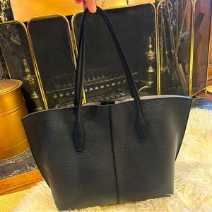 Tod’s black and baby pink ( inside ) tote